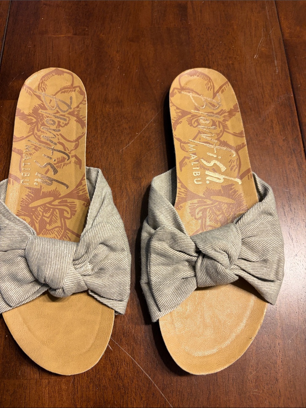 Blowfish Beige Bow Slide Sandals